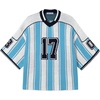 image:imageAelfric Eden Oversized Stripe Graphic Football Jersey Unisex Knit Sweater  Soft Breathable Knit Sweater 34 Length Sleeve Womens Tops V Neck Stripe Oversized Unisex Fit Etro Streetwear Pullover TopBlue