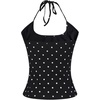image:imageAelfric Eden Tank Tops Halter for Women Polka Dot Sleeveless Corset Crop Top Y2K Summer Going Out Concert OutfitsBlack