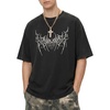 image:imageAelfric Eden Mens TShirt Washed Black Gothic Graphic Print Short Sleeve  Oversized Fit 100 Cotton Casual Tee Daily Wear Commuting Concerts Music Festivals Outfits Vintage Street Style LooksBlack