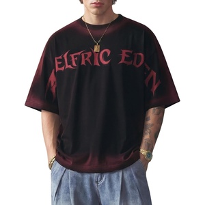 image:imageAelfric Eden Boxy Tee Shirt for Men and Women Heavyweight Cotton Short Sleeve Graphic TShirt Washed Vintage Streetwear TopBlack