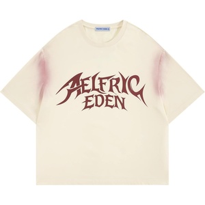 image:imageAelfric Eden Boxy Tee Shirt for Men and Women Heavyweight Cotton Short Sleeve Graphic TShirt Washed Vintage Streetwear TopBrown