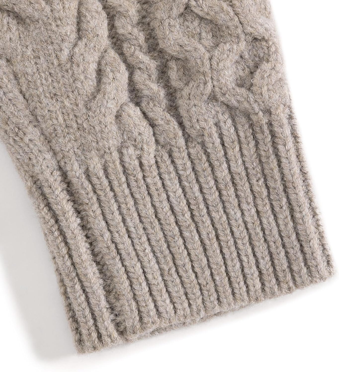 image:imageAelfric Eden Sweaters for Women Oversized Chunky Cable Knit Crew Neck  Unisex Long Sleeve Loose Fit Soft Comfy Fall Winter Pullover Classic Vintage Basic Solid Casual Trendy TopsLight Khaki