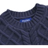 image:imageAelfric Eden Oversized Cable Knit Sweater for Women Crewneck Pullover  Chunky lantern sleeve sweater relaxed loose fit fall winter outfits casual streetwear school travel and weekend wearNavy Blue
