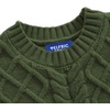 image:imageAelfric Eden Oversized Cable Knit Sweater for Women Crewneck Pullover  Chunky lantern sleeve sweater relaxed loose fit fall winter outfits casual streetwear school travel and weekend wearGreen