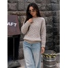 image:imageAelfric Eden Sweaters for Women Oversized Chunky Cable Knit Crew Neck  Unisex Long Sleeve Loose Fit Soft Comfy Fall Winter Pullover Classic Vintage Basic Solid Casual Trendy TopsLight Khaki