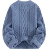 image:imageAelfric Eden Sweaters for Women Oversized Chunky Cable Knit Crew Neck Solid Pullover Sweater Trendy Vintage Fall TopsBlue