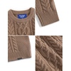 image:imageAelfric Eden Sweaters for Women Oversized Chunky Cable Knit Crew Neck Solid Pullover Sweater Trendy Vintage Fall TopsBrown