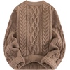 image:imageAelfric Eden Sweaters for Women Oversized Chunky Cable Knit Crew Neck Solid Pullover Sweater Trendy Vintage Fall TopsBrown