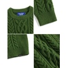 image:imageAelfric Eden Sweaters for Women Oversized Chunky Cable Knit Crew Neck Solid Pullover Sweater Trendy Vintage Fall TopsGreen