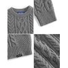 image:imageAelfric Eden Sweaters for Women Oversized Chunky Cable Knit Crew Neck Solid Pullover Sweater Trendy Vintage Fall TopsGrey