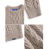 image:imageAelfric Eden Sweaters for Women Oversized Chunky Cable Knit Crew Neck Solid Pullover Sweater Trendy Vintage Fall TopsLight Khaki