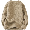 image:imageAelfric Eden Vintage Oversized Sweaters Crewneck Knit Pullover Baggy Loose Casual Cable Sweater 2025 Fall ClothesBrown