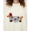image:imageAelfric Eden Womens Cartoon Dog Sweater Oversized Crewneck Knit Pullover  Cute Dachshund Embroidery Preppy Soft Knit Pullover Baggy Y2K Sweater Casual Streetwear Fall Outfits for Women 2026Apricot