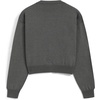 image:imageAelfric Eden Womens Cropped Cardigan Sweater Knit Button Front Long Sleeve  Mini Heart Embroidery Loose Long Sleeve Drop Shoulder Oversized Relaxed Fit Ribbed Cuffs Y2k Casual Fall Spring OutfitsDark Grey