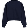 image:imageAelfric Eden Womens Cropped Cardigan Sweater Knit Button Front Long Sleeve  Mini Heart Embroidery Loose Long Sleeve Drop Shoulder Oversized Relaxed Fit Ribbed Cuffs Y2k Casual Fall Spring OutfitsNavy Blue