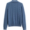 image:imageAelfric Eden Womens Fall Long Sleeve Sweater Button Down Polo Lapel V Neck Cable Knitted Pullover Fashion OutfitsDark Blue