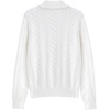 image:imageAelfric Eden Womens Fall Long Sleeve Sweater Button Down Polo Lapel V Neck Cable Knitted Pullover Fashion OutfitsWhite