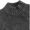 image:imageAelfric Eden Womens Oversized Cable Knit Chunky Sweater Mock Neck Long Sleeve Heart Knit Pullover Sweater 2026 Fall OutfitDark Grey