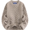 image:imageAelfric Eden Sweaters for Women Oversized Chunky Cable Knit Crew Neck  Unisex Long Sleeve Loose Fit Soft Comfy Fall Winter Pullover Classic Vintage Basic Solid Casual Trendy TopsLight Khaki