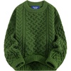 image:imageAelfric Eden Sweaters for Women Oversized Chunky Cable Knit Crew Neck  Unisex Long Sleeve Loose Fit Soft Comfy Fall Winter Pullover Classic Vintage Basic Solid Casual Trendy TopsGreen