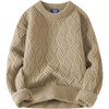 image:imageAelfric Eden Vintage Oversized Sweaters Crewneck Knit Pullover Baggy Loose Casual Cable Sweater 2025 Fall ClothesBrown
