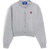 image:imageAelfric Eden Womens Cropped Cardigan Sweater Knit Button Front Long Sleeve  Mini Heart Embroidery Loose Long Sleeve Drop Shoulder Oversized Relaxed Fit Ribbed Cuffs Y2k Casual Fall Spring OutfitsGrey