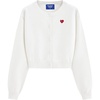 image:imageAelfric Eden Womens Cropped Cardigan Sweater Knit Button Front Long Sleeve  Mini Heart Embroidery Loose Long Sleeve Drop Shoulder Oversized Relaxed Fit Ribbed Cuffs Y2k Casual Fall Spring OutfitsWhite