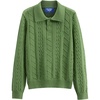image:imageAelfric Eden Womens Fall Long Sleeve Sweater Button Down Polo Lapel V Neck Cable Knitted Pullover Fashion OutfitsGreen