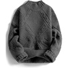 image:imageAelfric Eden Womens Oversized Cable Knit Chunky Sweater Mock Neck Long Sleeve Heart Knit Pullover Sweater 2026 Fall OutfitDark Grey