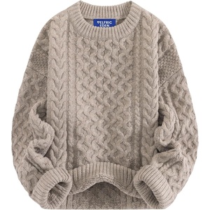 image:imageAelfric Eden Sweaters for Women Oversized Chunky Cable Knit Crew Neck  Unisex Long Sleeve Loose Fit Soft Comfy Fall Winter Pullover Classic Vintage Basic Solid Casual Trendy TopsLight Khaki