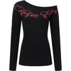 image:imageAelfric Eden Womens Chain Graphic OffShoulder Tops TShirt Tee Long SleevedBlack