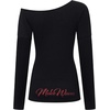 image:imageAelfric Eden Womens Chain Graphic OffShoulder Tops TShirt Tee Long SleevedBlack