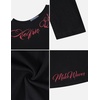 image:imageAelfric Eden Womens Chain Graphic OffShoulder Tops TShirt Tee Long SleevedBlack