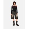 image:imageAelfric Eden Womens Chain Graphic OffShoulder Tops TShirt Tee Long SleevedBlack