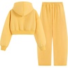 image:imageAelfric Eden Baggy Sweatsuit Set for Womens Fleece 2 Piece Outfits Tracksuit Matching Crop Top Hoodies Barrel PantsYellow