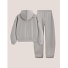 image:imageAelfric Eden Cloud Boxy 2 Piece Fall Lounge Sets for Women Men Zip Up Hoodie Oversized Casual SweatsuitsGrey