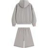 image:imageAelfric Eden Cloud Boxy Sweat Set 2 Piece Outfits Sweatsuit Shorts Sets 2026 Zipper Hoodie Oversized Lounge Matching SetGrey