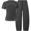 image:imageAelfric Eden Cloud Slim Sweat Set 2 Piece Sets for Women Summer Short Sleeve Tops Baggy Barrel Pants Tracksuit SetsDark Grey