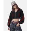 image:imageAelfric Eden Cropped Contrast Stripe Zip Up Hoodie Casual Y2K JacketBlack