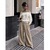 image:imageAelfric Eden Womens Boxy Off The Shoulder Mock Neck SweatshirtBeige