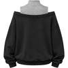 image:imageAelfric Eden Womens Boxy Off The Shoulder Mock Neck SweatshirtDark Grey