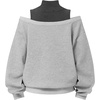 image:imageAelfric Eden Womens Boxy Off The Shoulder Mock Neck SweatshirtGrey