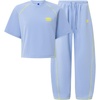 image:imageAelfric Eden Cloud Cropped Sweat Sets Summer 2 Piece Outfits Crop Top High Waisted Baggy Barrel Sweatpants SweatsuitBlue