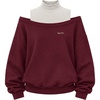 image:imageAelfric Eden Womens Boxy Off The Shoulder Mock Neck SweatshirtDark Red