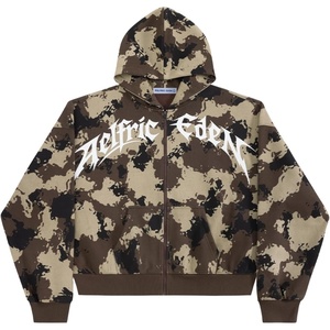 image:imageAelfric Eden Boxy Camo Zip Up Hoodie Oversized Hooded Sweatshirts Graphic Streetwear Vintage Jackets UnisexBrown