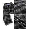 image:imageAelfric Eden Mens Long Sleeve Plaid Rhinestone Shirts Loose Fit Button Down Top ShirtsBlack