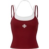 image:imageAelfric Eden Women Padded Cami Top Contrast Layered Strap Tank HalterRed
