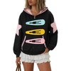 image:imageAelfric Eden Y2K Oversized Girls Zip Up Hoodie with Colorful HairpinBlack
