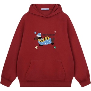 image:imageAelfric Eden Cartoon Dog Hoodie Couple Hooded Sweatshirt Long Sleeve Pullover Oversized Hoodies 2026 OutfitsChristmas Dog Red