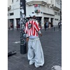 image:imageAelfric Eden Oversized Stripe Graphic Football Jersey Unisex Knit SweaterRed
